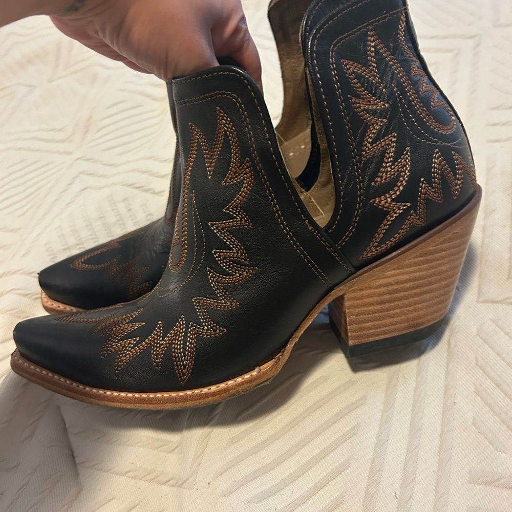 Ariat Black and Brown Embroidered Ankle Boots